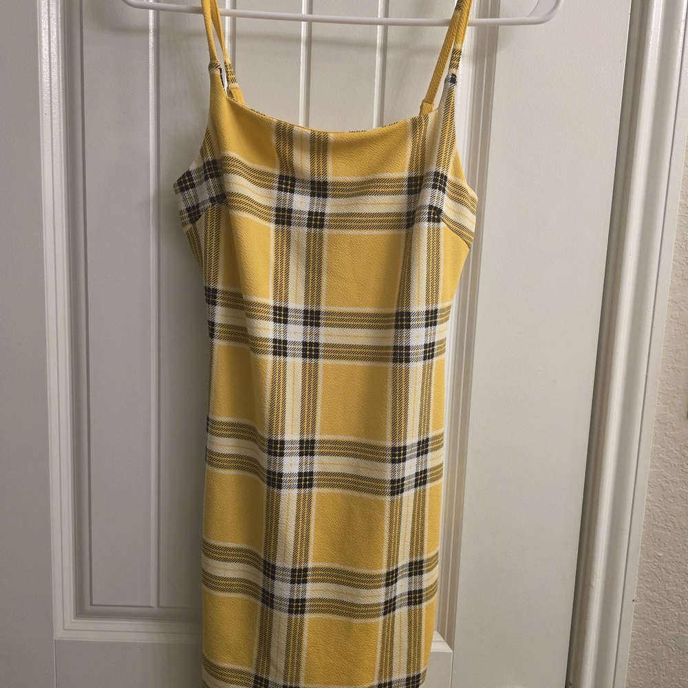 Yellow Plaid Women's Dress